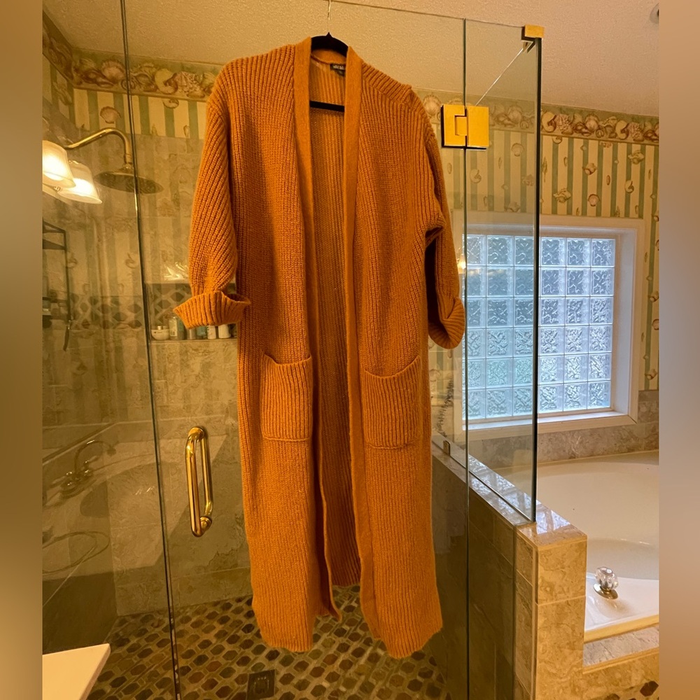 Wild Fable Camel Brown Ankle Length Knit Cardigan